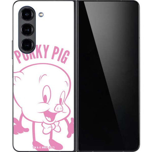 Looney Tunes Porky Pig Big Head Galaxy Z Fold5 5G Skin